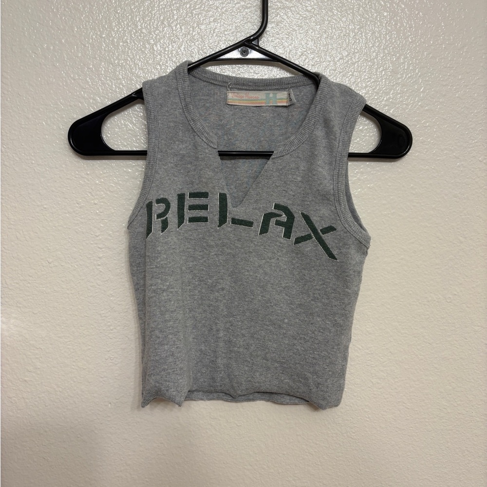 Relax Gray Sleeveless Muscle Tee